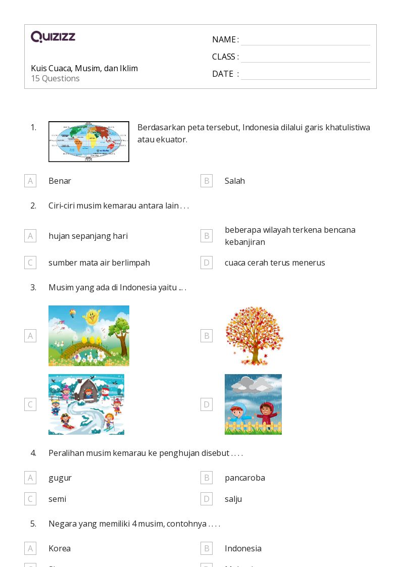 7 Rahasia Nilai Sempurna Latihan Contoh Soal Bahasa Indonesia Cuaca Kelas 3 SD Terbaru